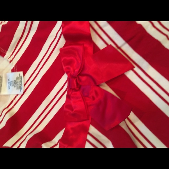 Bonnie 12M Candy Cane Christmas Holiday Dress bow - Picture 4 of 6